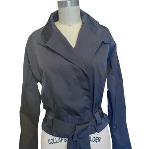 Vintage Lida Baday WOMENS Short Belted Trench  Jacket Black Size 4